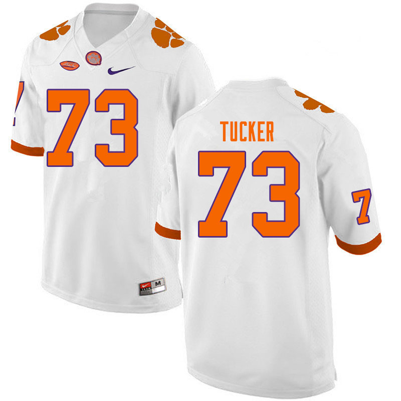 Men #73 Bryn Tucker Clemson Tigers College Football Jerseys Sale-White